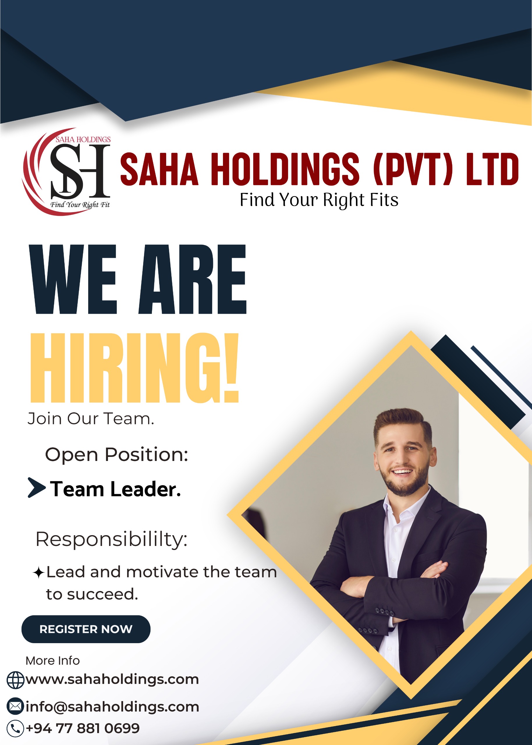 💥 SAHA HOLDINGS (PVT) LTD 💥 NOW HIRING!